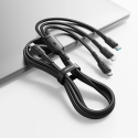 Joyroom S-A61 USB-C uz USB-C/Lightning/MicroUSB kabelis 3.5A 1.2m melns Joyroom S-A61 USB-C uz USB-C/Lightning/MicroUSB kabelis 3.5A 1.2m melns