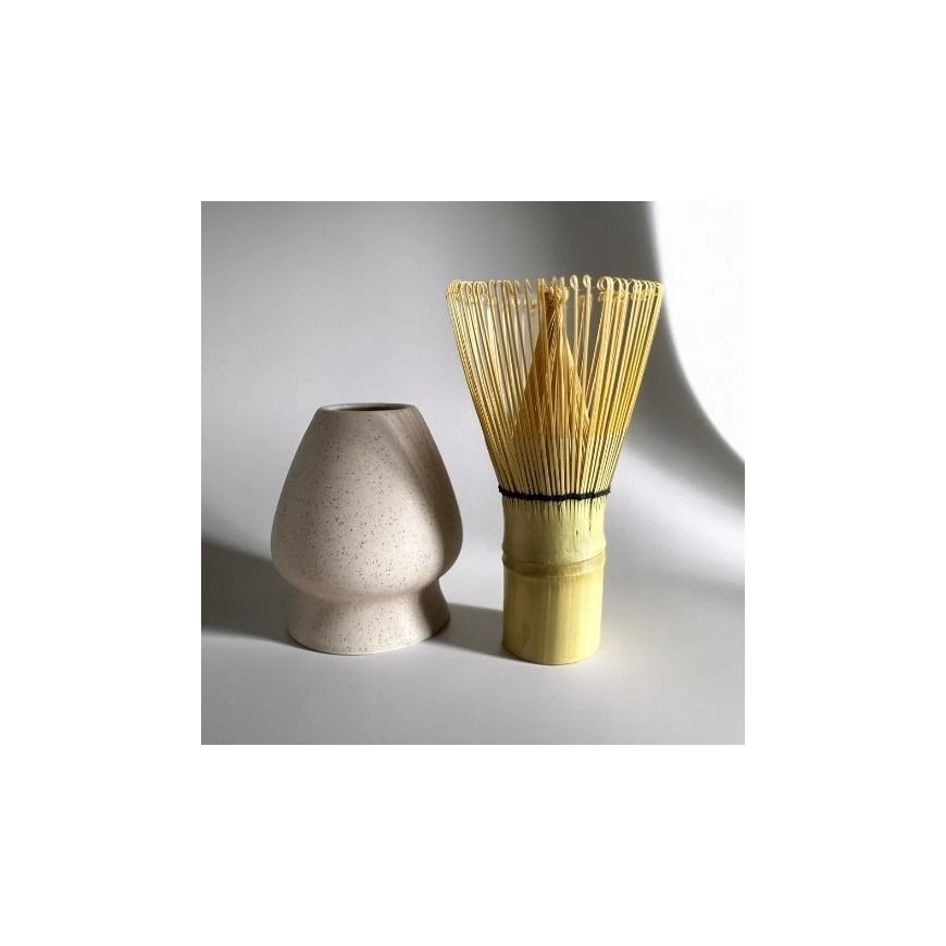 "Brown House & Tea" – "Matcha Chasen" holder – sand color – 4
