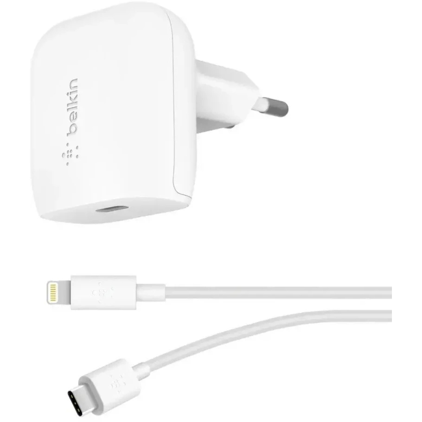 Belkin USB-C mājas lādētājs un C-LTG kabelis, 18 W, 1.2m, Balts