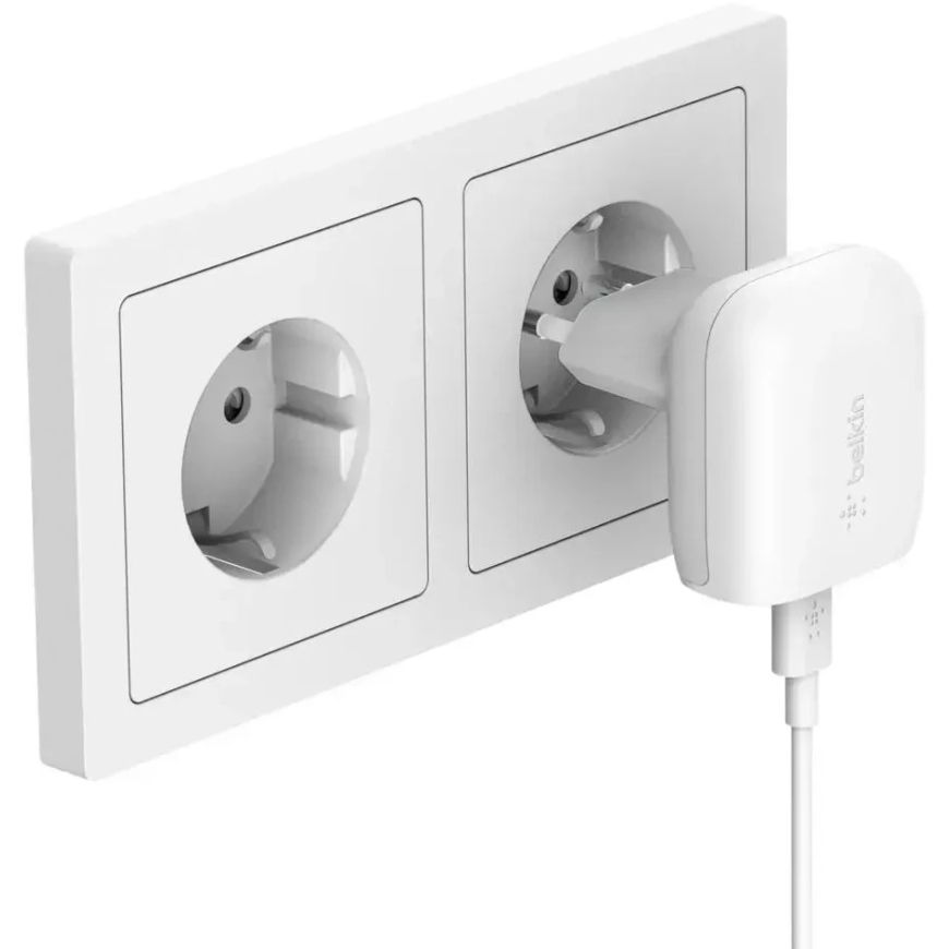 Belkin USB-C seinälaturi ja C-LTG kaapeli, 18 W, 1.2m, Valkoinen – 2