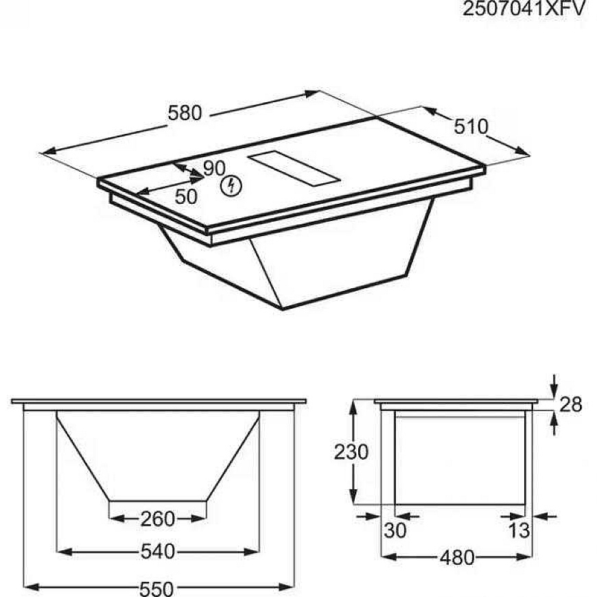 60 cm plats indukcijas plīts ar integrētu ventilatoru Electrolux ECC63410CB – 2