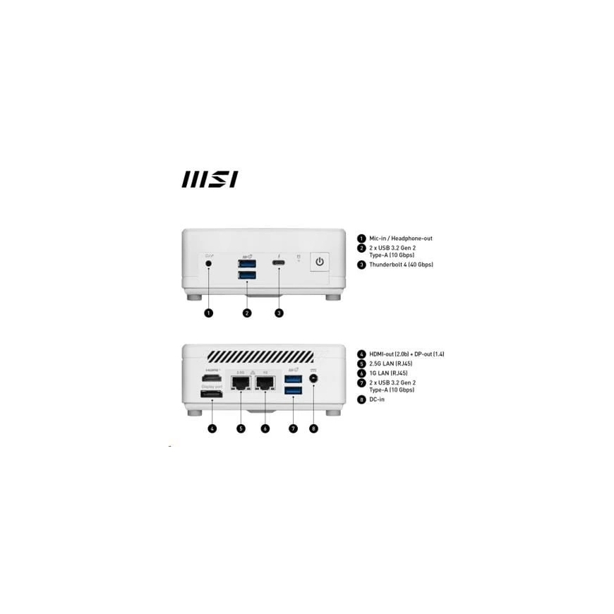 MSI PC Cubi 5 1M-483BEU, Core 5 120U, 16GB, N/A, N/A, Ei käyttöjärjestelmää, Valkoinen – 4