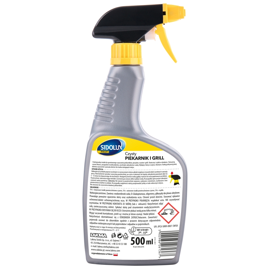 SIDOLUX PROFI cepeškrāsns un grila tīrīšanas līdzeklis, 500 ml. – 2