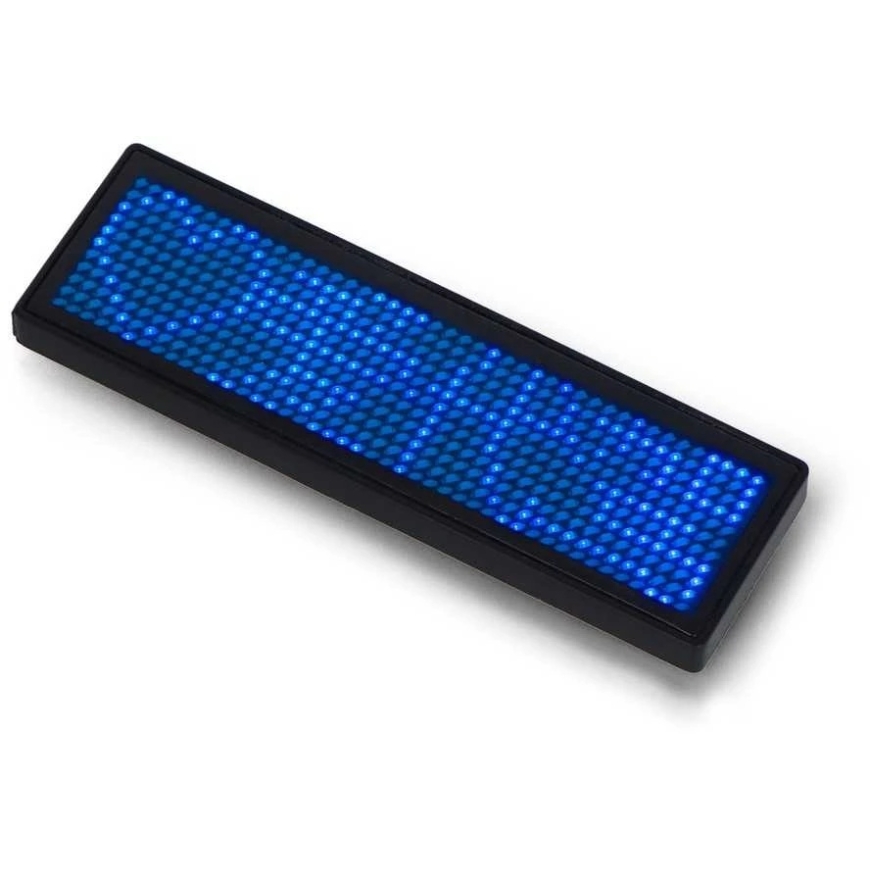 OEM Ohjelmoitava LED-nimilappu 93 x 30 mm - USB-tekstinäyttö - sininen