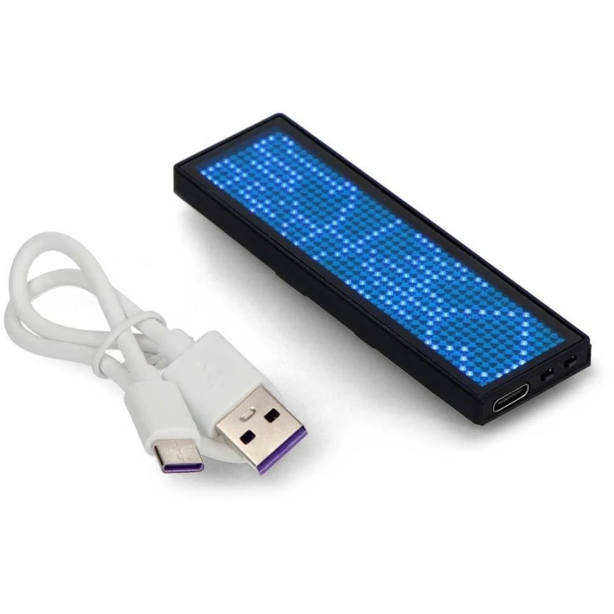 Oem Programuojama LED vardo kortelė 93 x 30 mm - USB tekstinis ekranas - mėlyna – 2