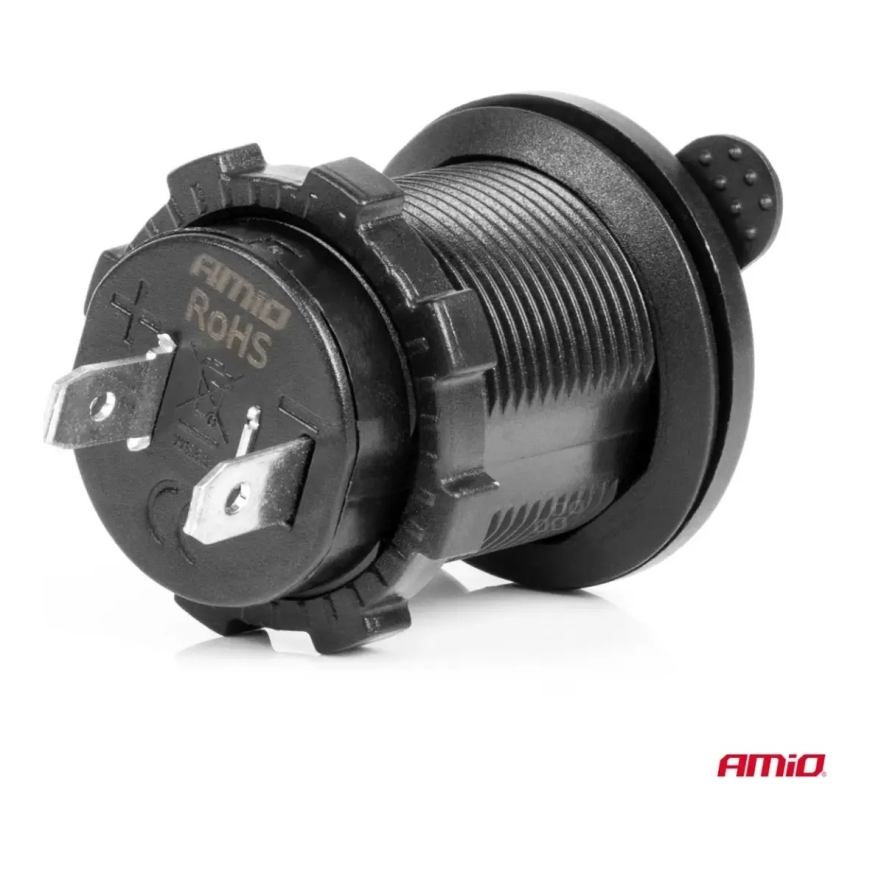 Водонепроницаемое гнездо прикуривателя с СИНЕЙ LED-подсветкой 12/24V AMIO-04220 – 2