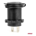 Ūdensizturīga auto piesmēķētāja ligzda ar ZILU LED apgaismojumu 12/24V AMIO-04220