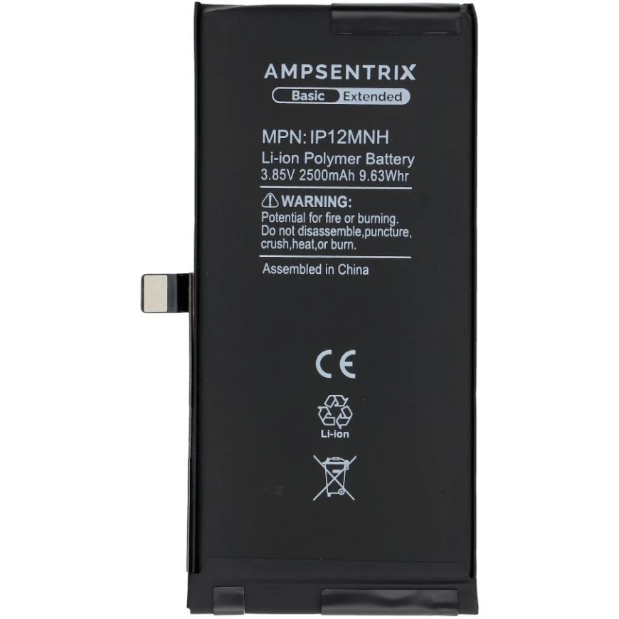 Inne „Oem AmpSentrix Basic“ baterija, skirta „iPhone 12 Mini“ (didelės talpos 2500 mAh) – 3