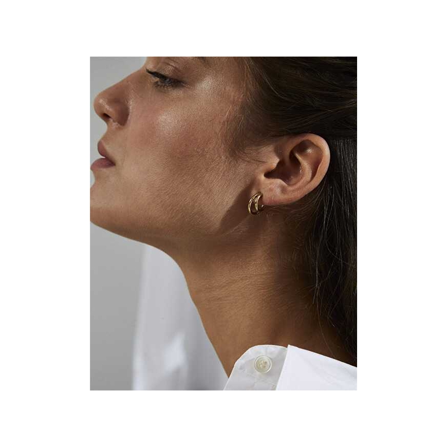 Rosefield Gold-plated Double Hoop Essentials Hoop Earrings DHEG-J227
