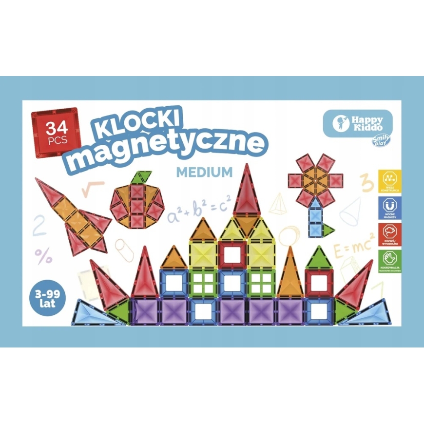 Anek Smily Play Konstruktoriaus magnetinės kaladėlės 34 dalių SmilyPlay SP85384 53846 – 2