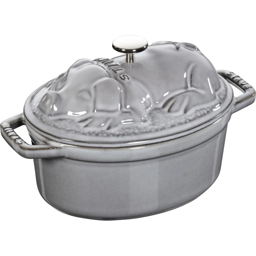 STAUB SPECIAL COCOTTE ketaus puodas ovalus, 1 l, pilkas – 2