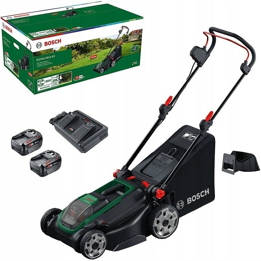 BOSCH akumuliatorinė vejapjovė ROTAK18V2-43, 2x18V, 2x4,0 Ah – 5