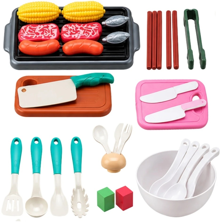 Lean Toys Vaikiškas virtuvės rinkinys su garsais, 90 dalių, 27,5 × 21 × 16 cm – 4
