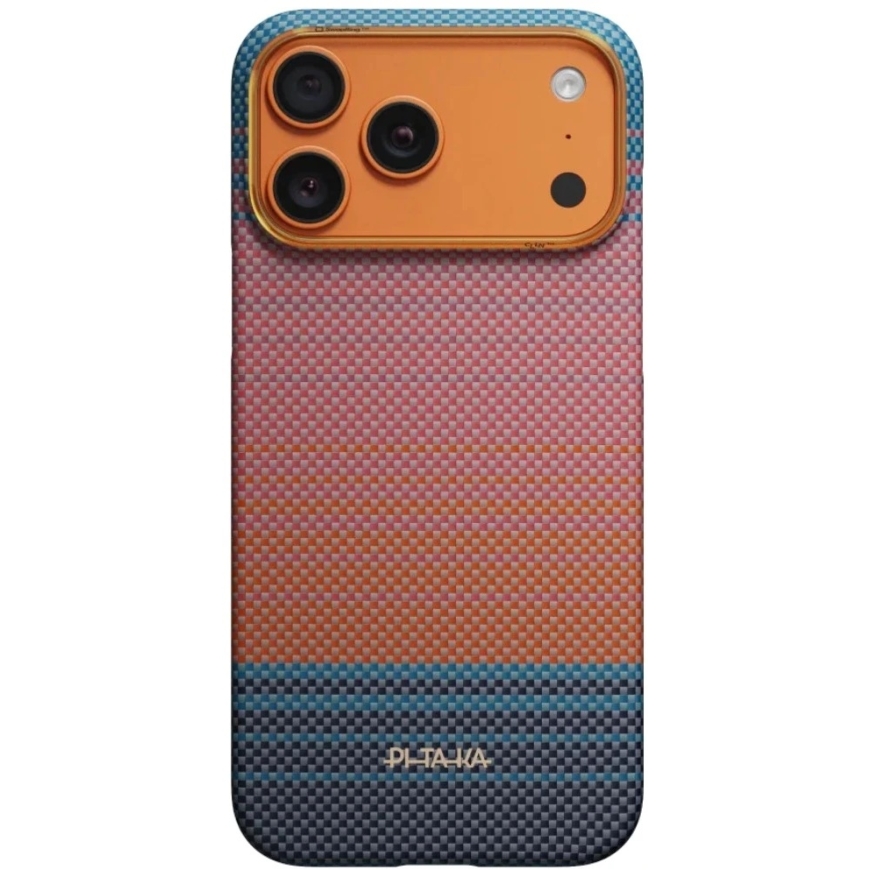 Dėklas PITAKA Edge Case California Dream 04, skirtas iPhone 17 Pro Max / 18 Pro Max, saulėlydžio spalvos – 2
