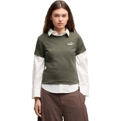 Moteriški marškinėliai Puma ESS Small No.1 Logo Tee(s) khaki 682373 69 (M)