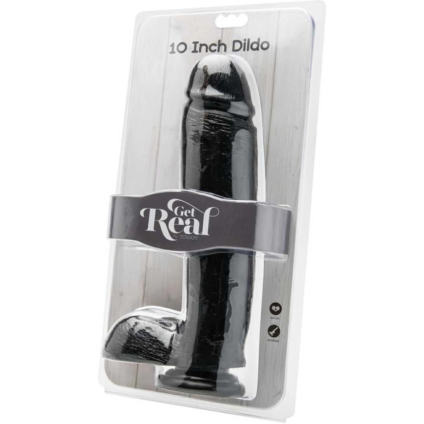 Get Real TOYJOY Dildo natural dirbtinis juoda penio narys 25cm – 3