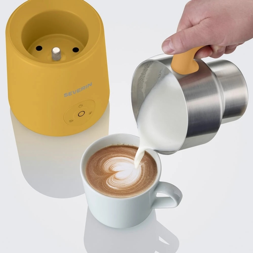Plakiklis Severin SM 3597 Pieno putų plaktuvas SPUMA LITE geltona-nerūdijantis plienas – 4