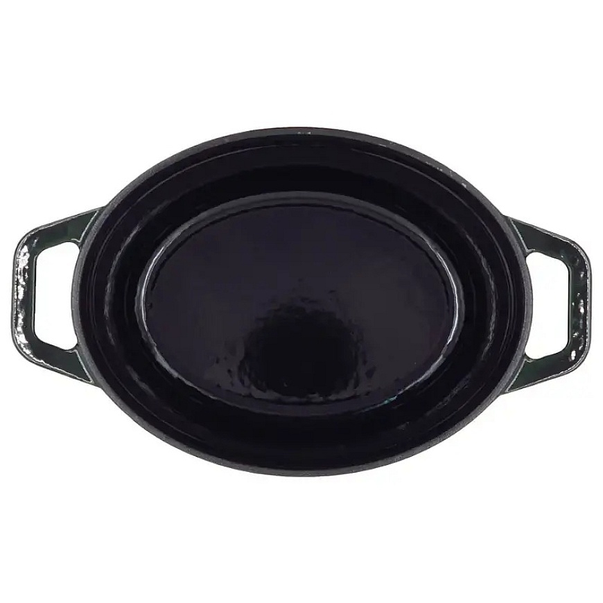 Ketaus troškintuvas ovalus su dangčiu 4,5 l / 29 x 23 cm, žalia – 5