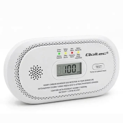 Qoltec sertifikuotas belaidis anglies monoksido (CO) jutiklis | CO detektorius | jutiklio veikimo trukmė 10 metų | 85 dB signala