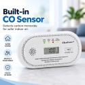 Qoltec sertifikuotas belaidis anglies monoksido (CO) jutiklis | CO detektorius | jutiklio veikimo trukmė 10 metų | 85 dB signala