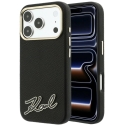 Dėklas Karl Lagerfeld Grained with Resin Signature Logo MagSafe, skirtas iPhone 18 Pro / 17 Pro, juodas Dėklas Karl Lagerfeld Grained with Resin Signature Logo MagSafe, skirtas iPhone 18 Pro / 17 Pro, juodas