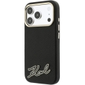Dėklas Karl Lagerfeld Grained with Resin Signature Logo MagSafe, skirtas iPhone 18 Pro / 17 Pro, juodas Dėklas Karl Lagerfeld Grained with Resin Signature Logo MagSafe, skirtas iPhone 18 Pro / 17 Pro, juodas