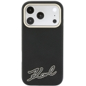 Dėklas Karl Lagerfeld Grained with Resin Signature Logo MagSafe, skirtas iPhone 18 Pro / 17 Pro, juodas Dėklas Karl Lagerfeld Grained with Resin Signature Logo MagSafe, skirtas iPhone 18 Pro / 17 Pro, juodas