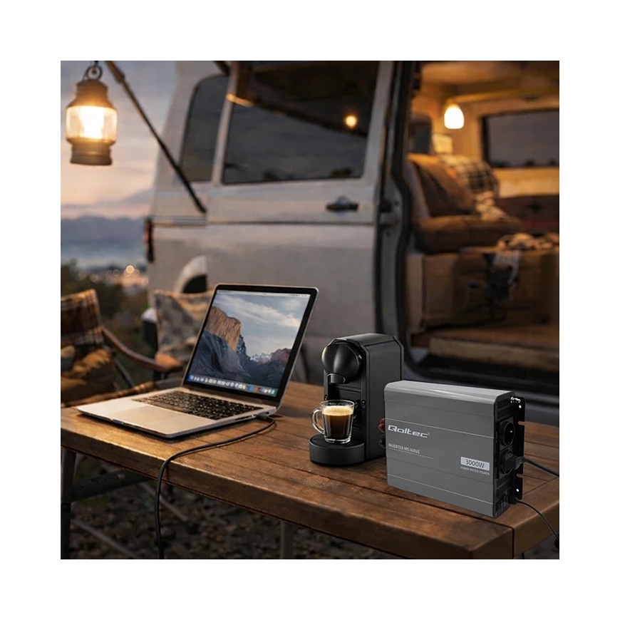 Qoltec MS Wave | 12 V - 230 V | 1500/3000 W | USB – 5