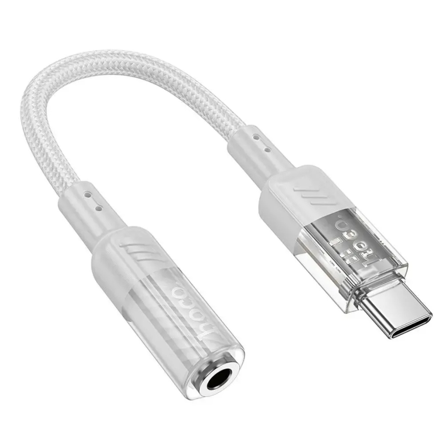 HOCO LS37 adapteris USB-C uz 3.5mm | caurspīdīgs pelēks