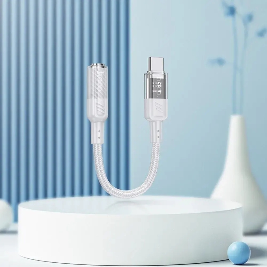 HOCO LS37 adapter USB-C to 3.5mm | transparent gray – 4