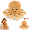 Lean Toys Pliušinis aštuonkojis su tampriais čiuptuvais, smėlio spalvos, 30 × 20 × 20 cm Lean Toys Pliušinis aštuonkojis su tampriais čiuptuvais, smėlio spalvos, 30 × 20 × 20 cm