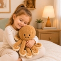Lean Toys Pliušinis aštuonkojis su tampriais čiuptuvais, smėlio spalvos, 30 × 20 × 20 cm Lean Toys Pliušinis aštuonkojis su tampriais čiuptuvais, smėlio spalvos, 30 × 20 × 20 cm