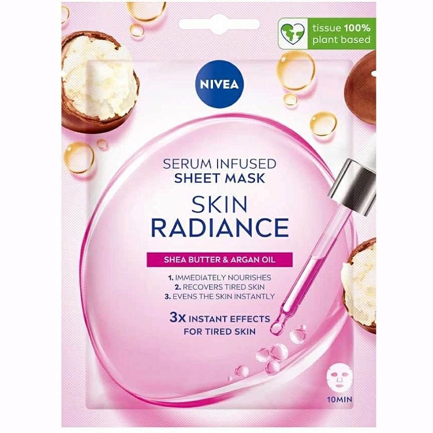 Nivea Skin Radiance Serum Infused Sheet Mask veido kaukė