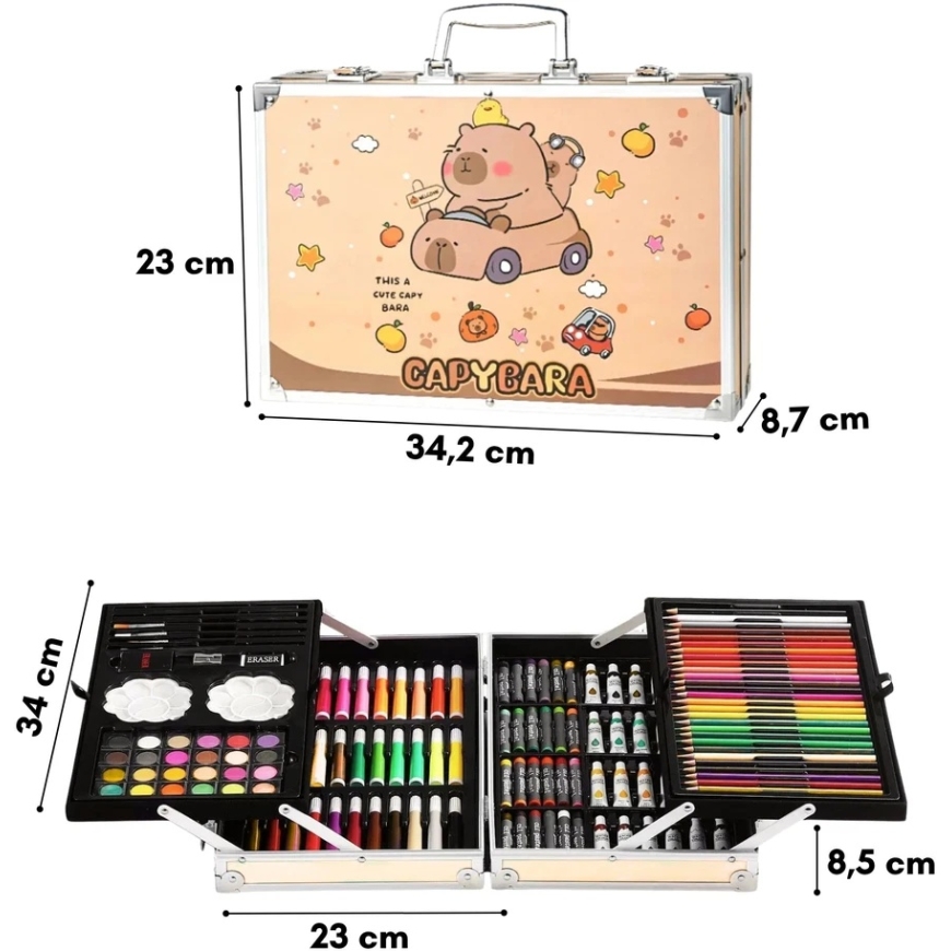 Woopie Art Set in a Case Crayons Paints Capybara – 5