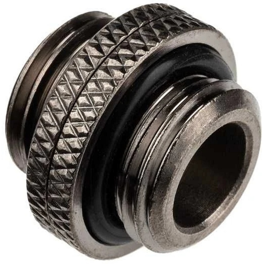 „Alphacool ES“ dvigubas adapteris, kištukas, G1/4 lizdas į G1/4 lizdą – juodas