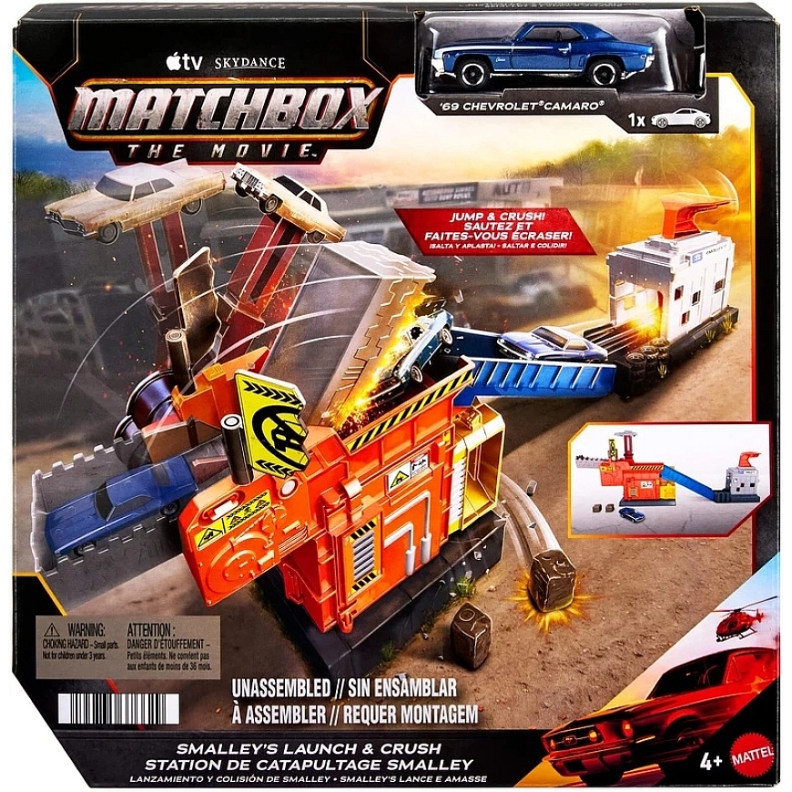 Mattel MATCHBOX MOVIE Smalley’s automobilių traiškymo garažas su trasa (JMG56) – 4