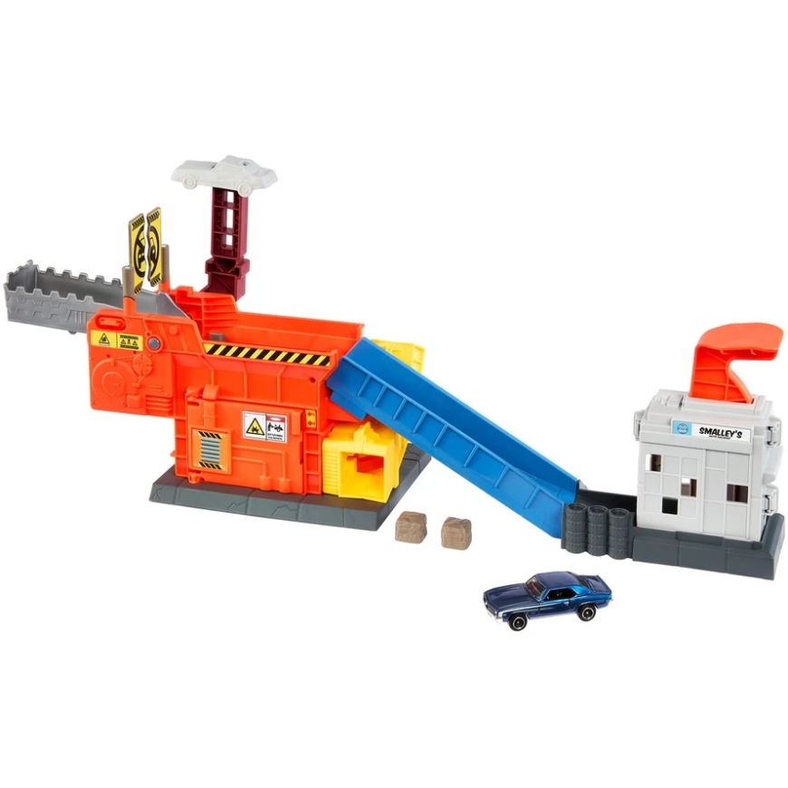 Mattel MATCHBOX MOVIE Smalley’s automobilių traiškymo garažas su trasa (JMG56) – 5