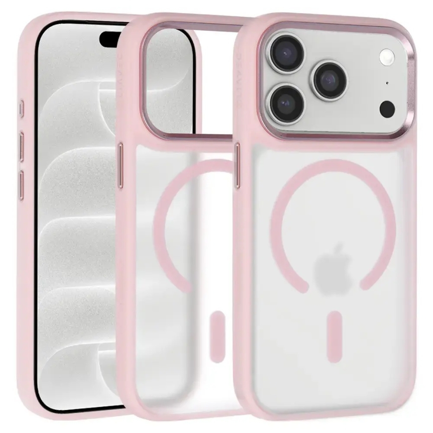Liavec Cloudy Metal Camera Frame чехол для телефона iPhone 18 Pro Max | iPhone 17 Pro Max розовый