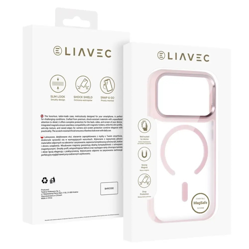 Liavec Cloudy Metal Camera Frame maciņš telefonam iPhone 18 Pro Max | iPhone 17 Pro Max rozā – 5
