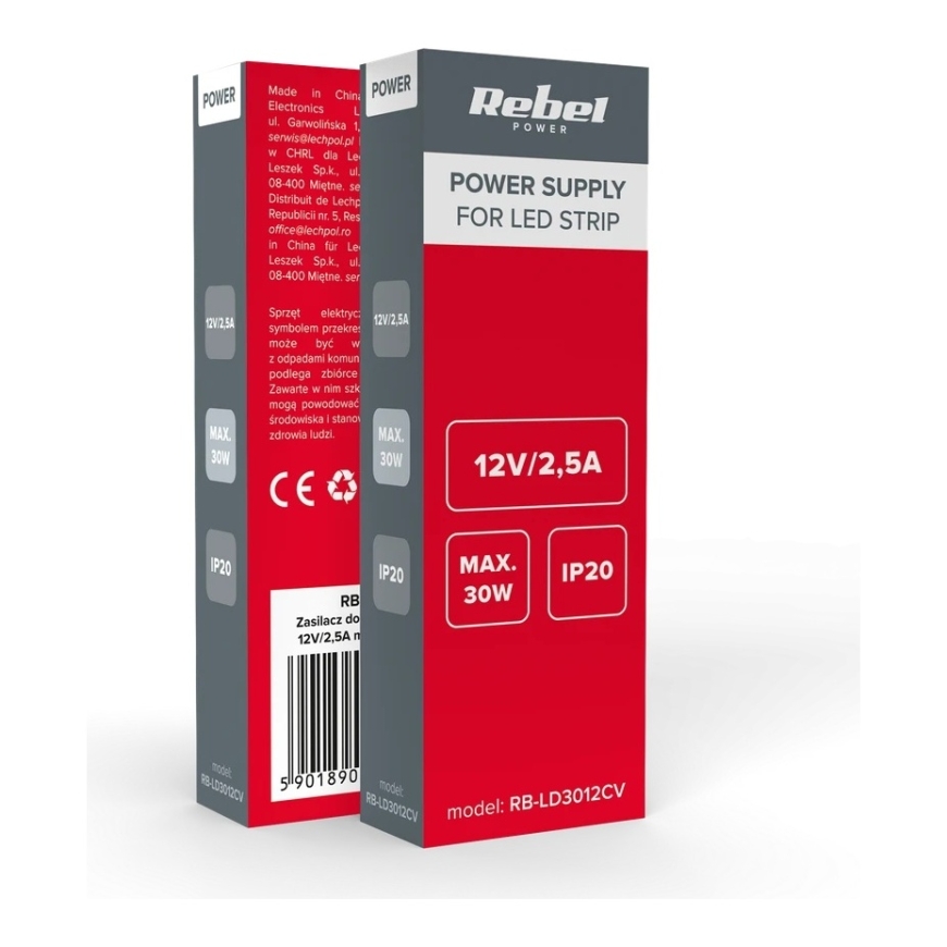 Rebel maitinimo šaltinis LED girliandoms 12 V / 2.5 A, maks, 30 W, IP20 – 3