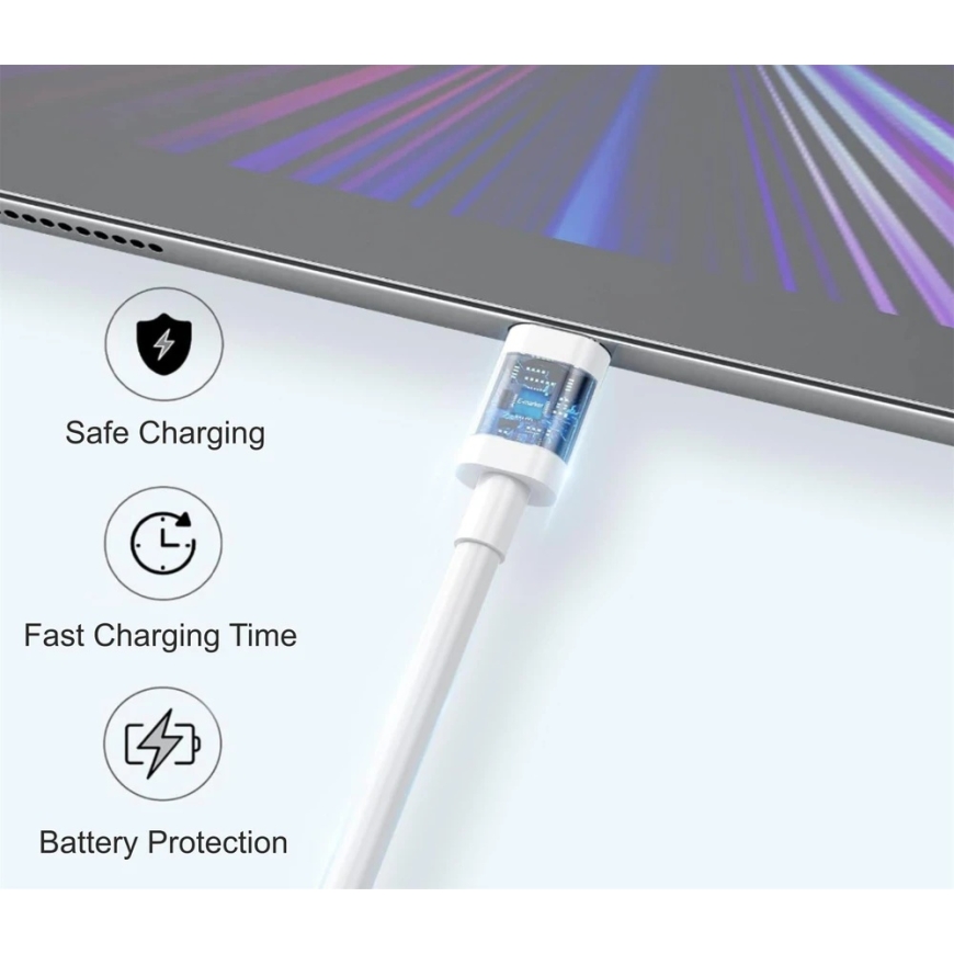 iPEAX TPU USB-A į „Lightning“ laidas, 1,5 m, USB 2.0, baltas – 5