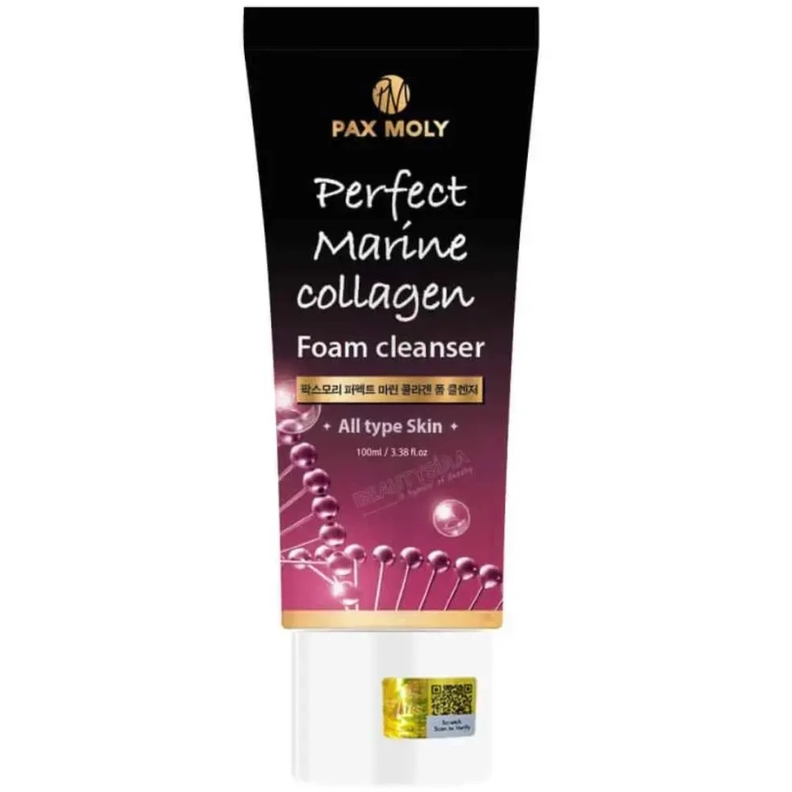 PaxMoly Perfect Collagen valomasis ir drėkinamasis putų prausiklis, 100 ml – 2