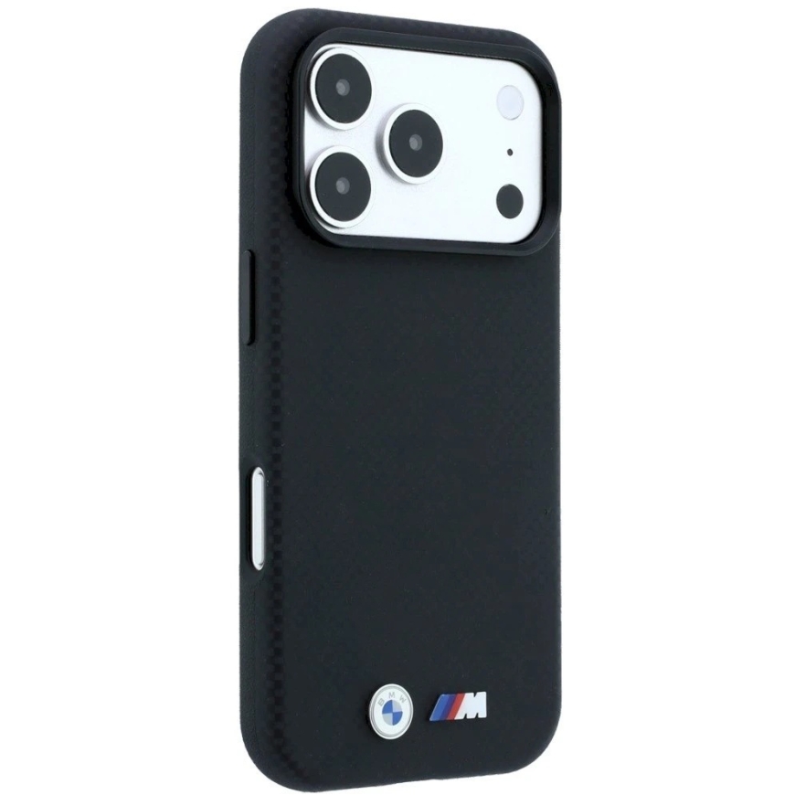 Dėklas BMW M Quadrille Kevlar Metal Logo MagSafe Case for iPhone 17 Pro / 18 Pro - Juodas – 5