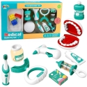 Lean Toys Vaikiškas odontologo rinkinys su vibruojančiu dantų šepetėliu ir atveriamu žandikaulio modeliu, mėlynos ir baltos spal