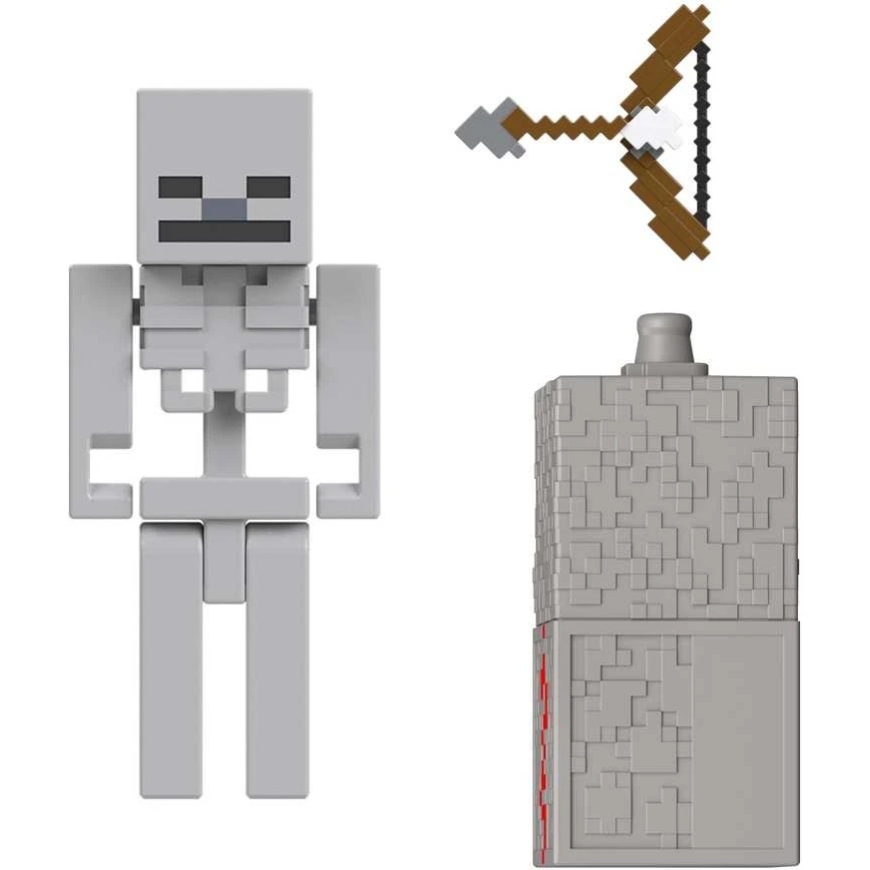 Minecraft figūrėlių rinkinys Redstone įkrautas skeletas serija 9 cm + priedai – 3