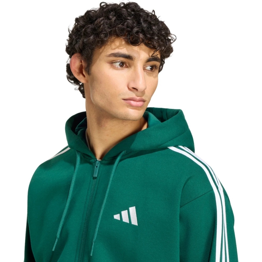 Bluza vyriška adidas Essentials 3-Stripes Fleece Full-Zip Hoodie žalia KZ1412 (L) – 4