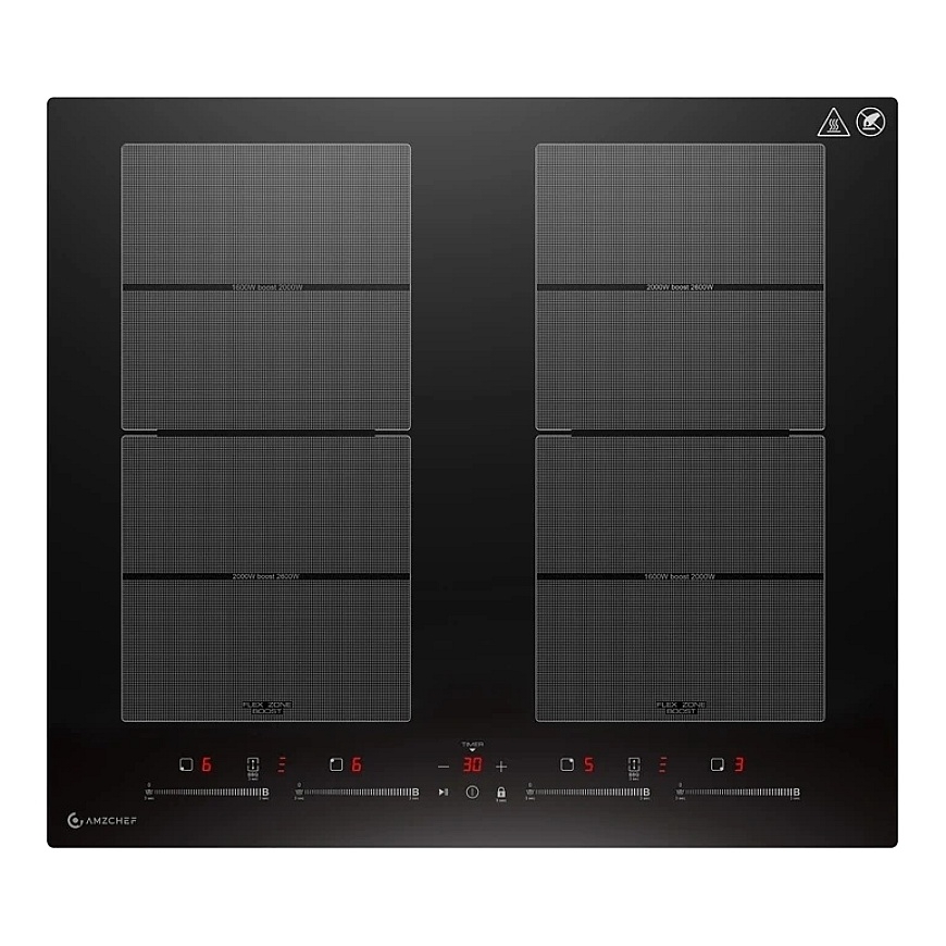 AMZCHEF CE-FS-I74S-FFDD10 Induction Cooktop, 4 zones