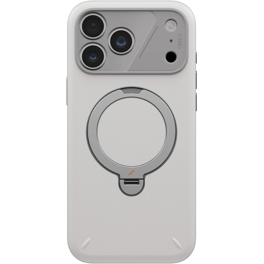 Dėklas UNIQ Elix, skirtas iPhone 18 Pro Max / 17 Pro Max, su 360 laipsnių besisukančiu stovu, šviesiai pilkas – 3