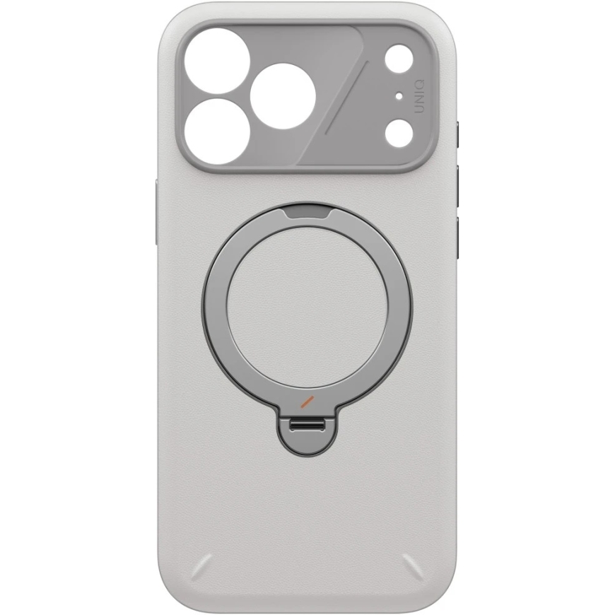 Dėklas UNIQ Elix, skirtas iPhone 18 Pro Max / 17 Pro Max, su 360 laipsnių besisukančiu stovu, šviesiai pilkas – 4