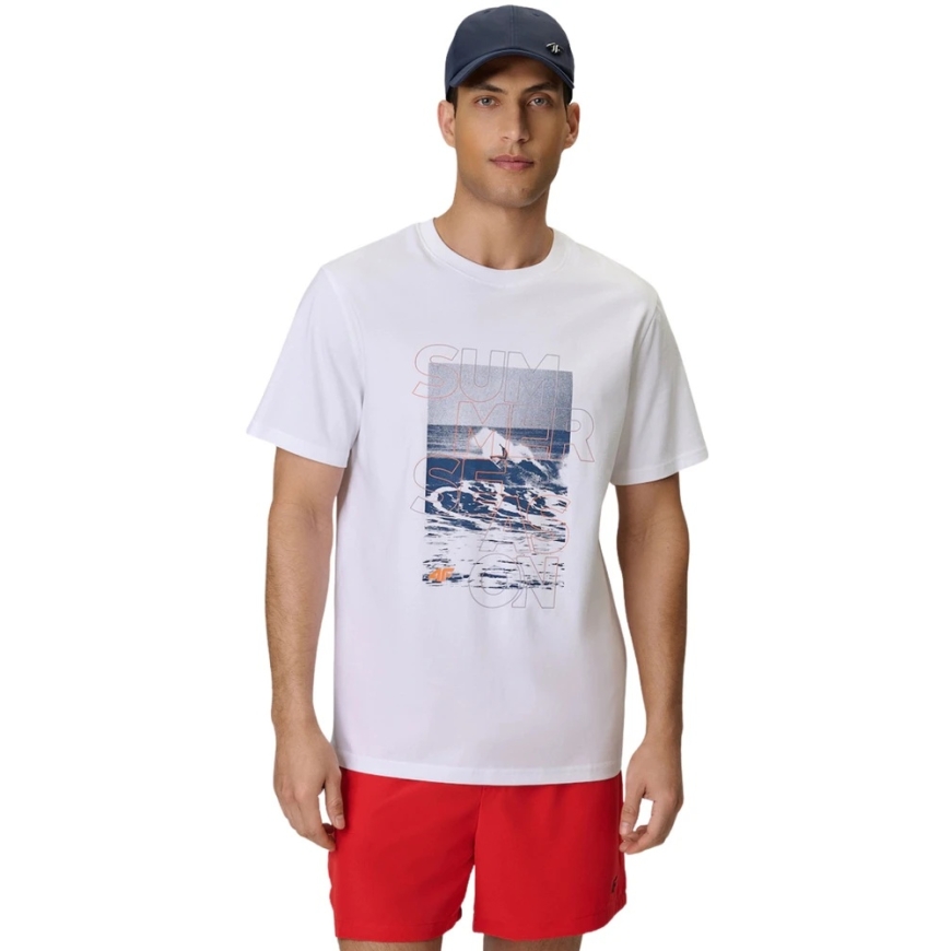 Vyriški marškinėliai 4F M2783 balta 4FWSS26TTSHM2783 10S (2XL)